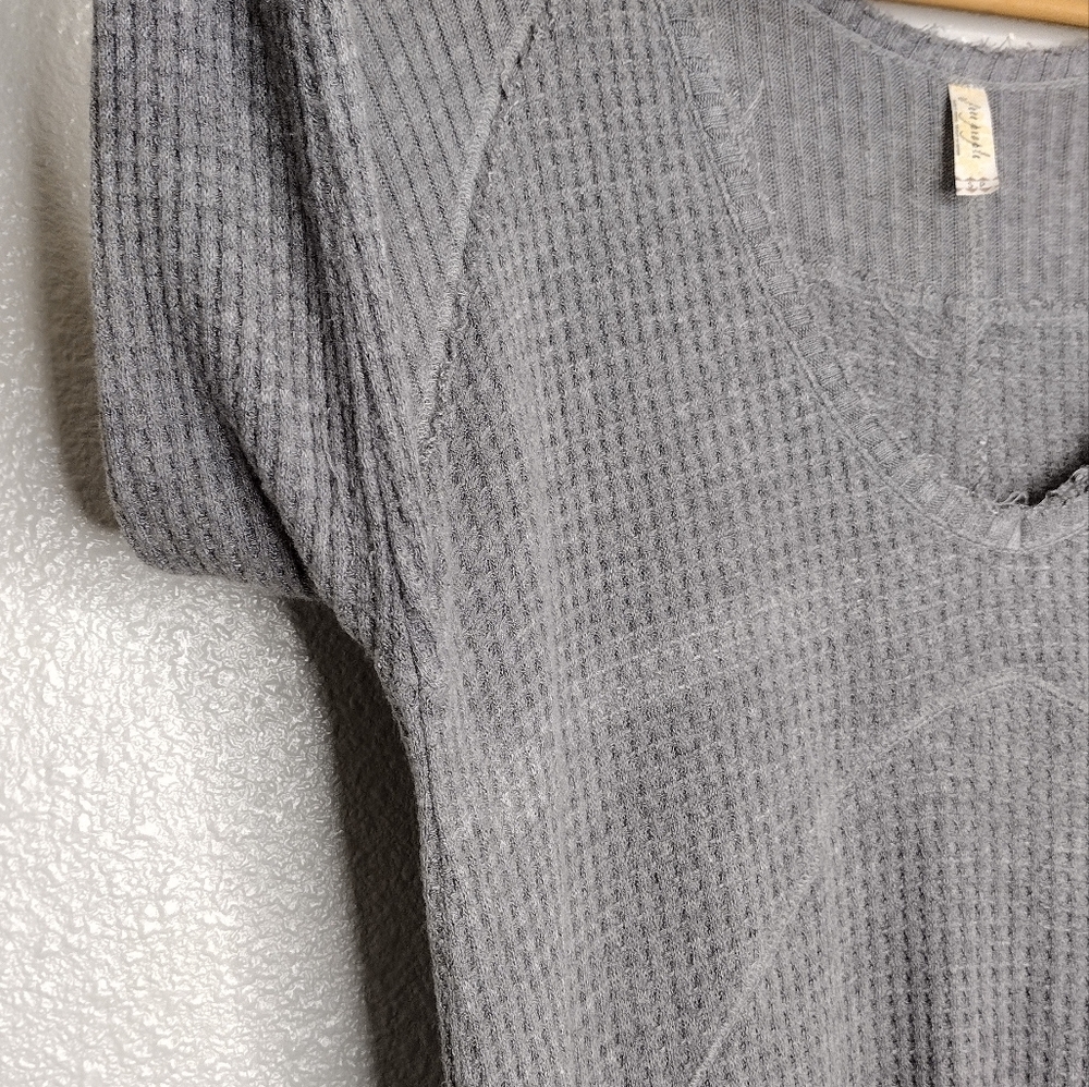 Free People Sunset Park Thermal Knit Boho Pullover Scoop Neck Tunic Size S - Picture 8 of 14